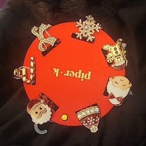 Piper K Christmas Metal Hair Clips NWT